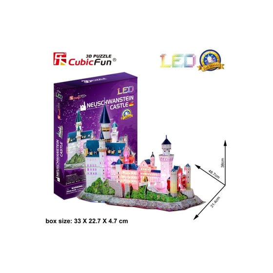 3D Παζλ Neuschwanstein Castle LED - Cubic Fun - 308 Κομμάτια image 3