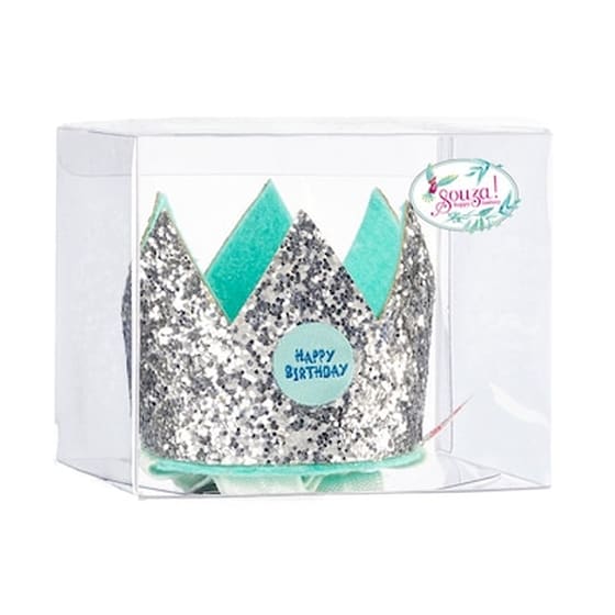 Souza Birthday Crown Silver On Elastic Hair Band - Giftbox image 0