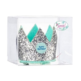 Souza Birthday Crown Silver On Elastic Hair Band - Giftbox