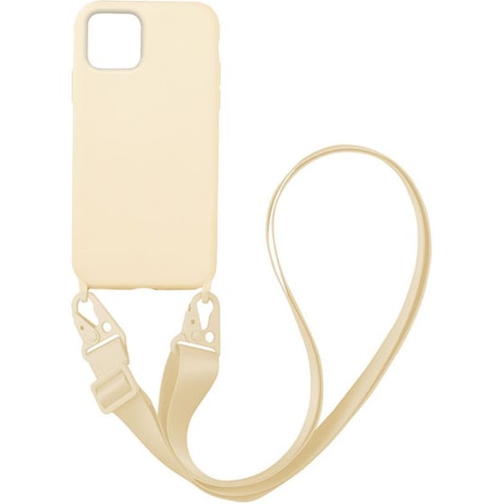 Θήκη Apple iPhone 12 Pro Max - My Colors Carryhang Liquid Silicone - Μπεζ image 0