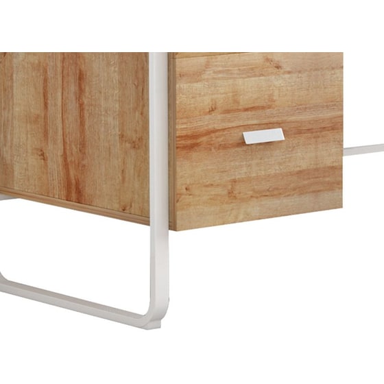 Γραφείο Εργασίας Με Συρτάρια Clarity Pakoworld Μελαμίνης Φυσικό-λευκό 120x60x75εκ – 230-000028 image 4