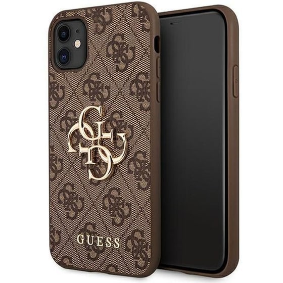 Θήκη Apple iPhone 11 - Guess 4G Big Metal Logo - Καφέ image 0