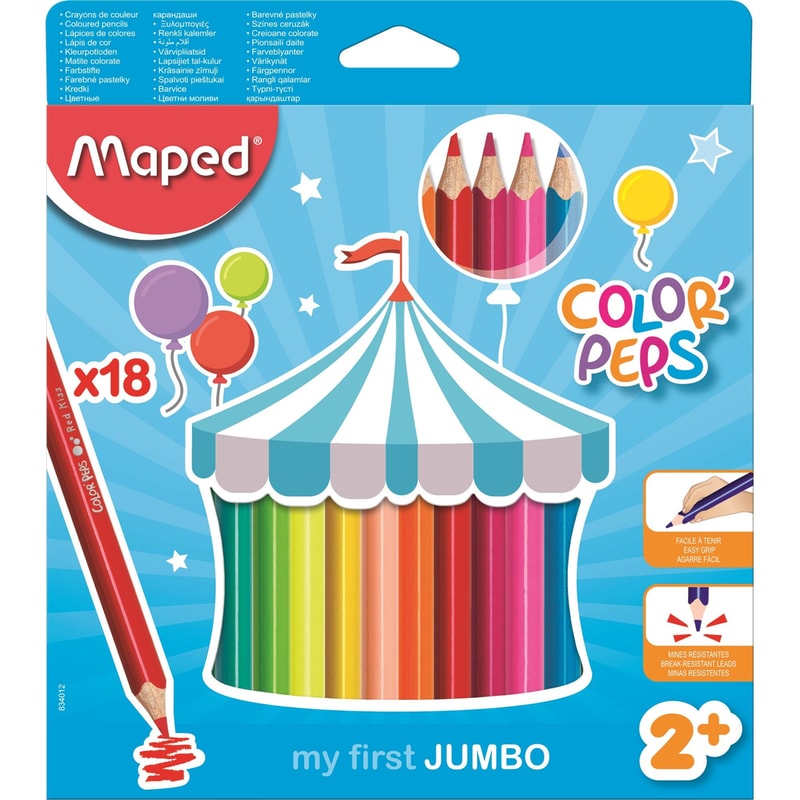 MAPED Ξυλομπογιές Maped Maxi Color Peps (18 Τεμάχια)