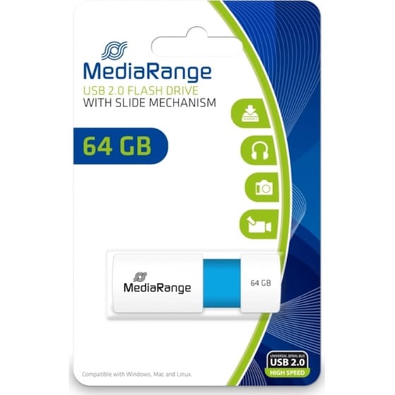 MediaRange 64GB USB 2.0 Stick Μπλε image 1