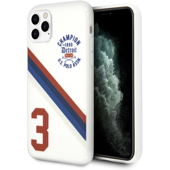 Θήκη Apple iPhone 11 Pro Max - U.S. Polo Assn Detroit 3 Stripes Collection - Λευκό image 0