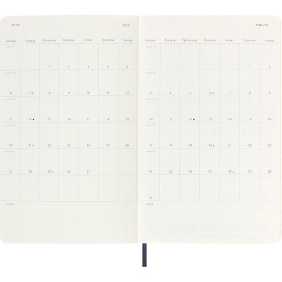 Ημερολόγιο Εβδομαδιαίο Moleskine 2025-2026 18Μ Large Saphire Blue Soft image 5