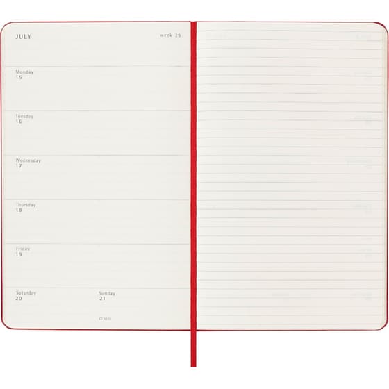 Ημερολόγιο Εβδομαδιαίο Moleskine 2024 12M L Scar. Red Σκληρό image 2