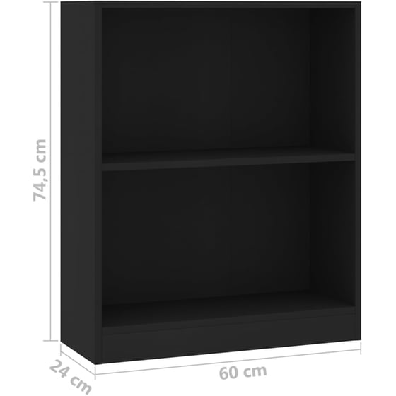 Βιβλιοθήκη VidaXL από Ξύλο 60x24x76 cm - Μαύρο image 5
