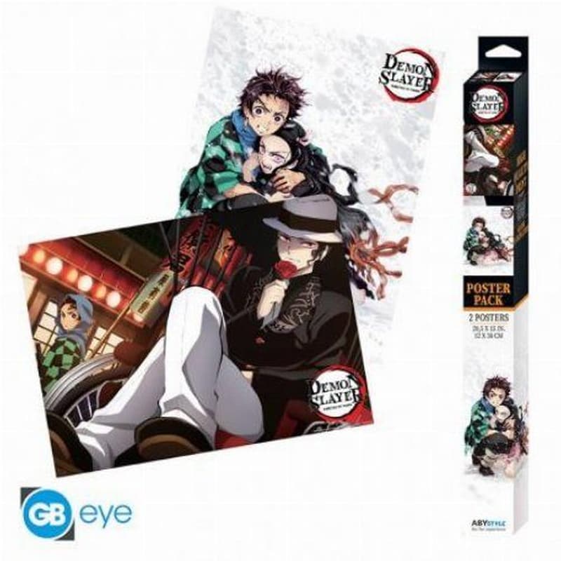GBEYE Αφίσες Demon Slayer: Kimetsu No Yaiba - Key Art Chibi 2 Τμχ Κάθετη/Οριζόντια 52x38 cm