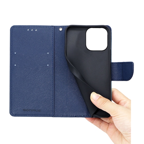 Θήκη Apple iPhone 14 Pro - Sonique Trend Book - Σιέλ / Σκούρο Μπλε image 3