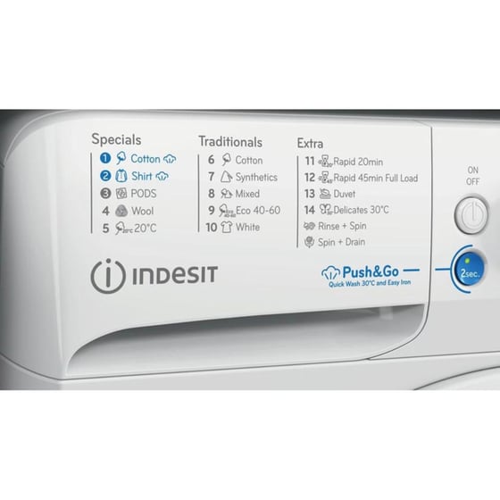 INDESIT BWE 81295X WV EE 8 kg 1.200 Στροφές Λευκό Πλυντήριο Ρούχων image 3
