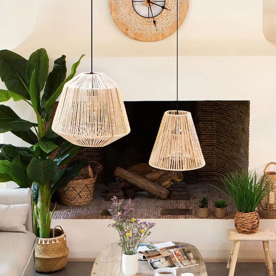 Φωτιστικό Οροφής Μονόφωτο Spitishop A-s Giada Natural Rope 157702 Χάρτινο - Μπεζ image 1