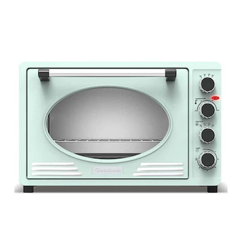 TURBOTRONIC Ηλεκτρικός Retro Φούρνος Grill 45l 2000w Με Ταψί, Πιρούνα Σε Απόχρωση τιρκουάζ, Turbotronic Tt-ev45r