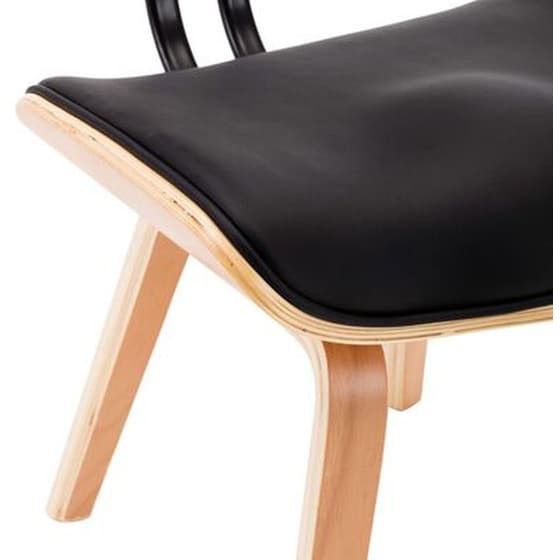 Καρέκλες Τραπεζαρίας Vidaxl από Λυγισμένο Ξύλο/Συνθετικό Δέρμα 2 Τμχ - Μαύρες image 5