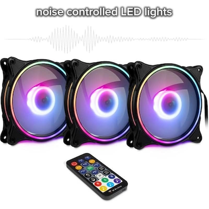 INTER-TECH Case Fan 12cm Inter-tech Argus Rgb Set Rs-08, 3x