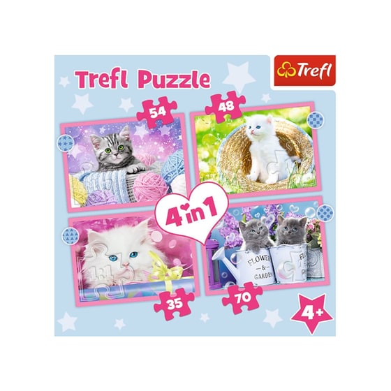 Παιδικό Σετ Παζλ Trefl Cats (35/48/54/70 Κομμάτια) image 5