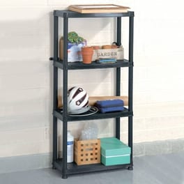 Vidaxl Ραφιέρα Αποθήκευσης 4 Επιπέδων Μαύρη 61x30,5x130 Εκ. Πλαστική