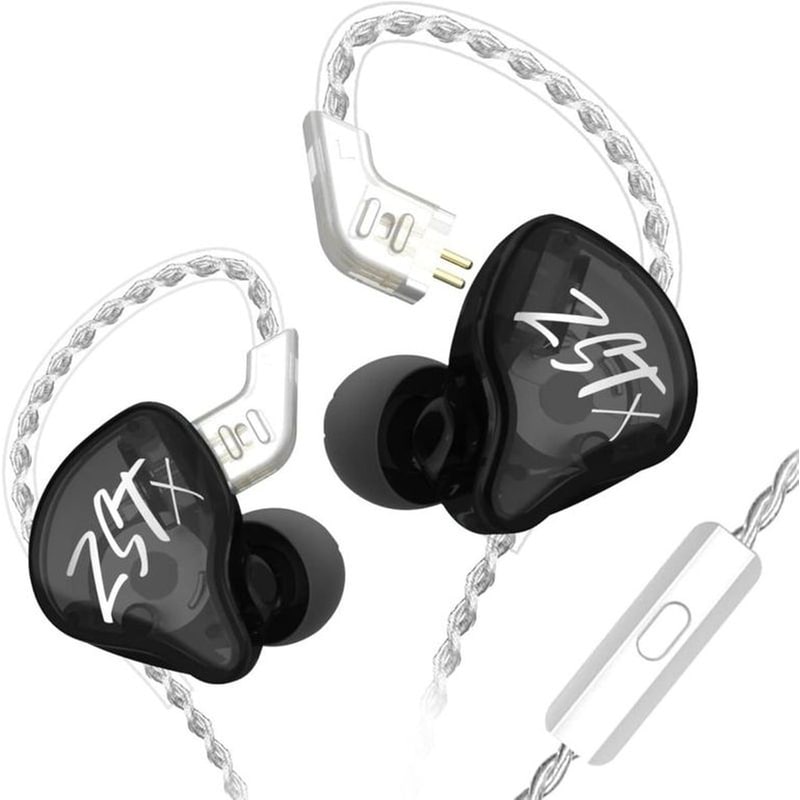 Ακουστικά Handsfree KZ ZST X With Mic Jack 3.5mm - Black