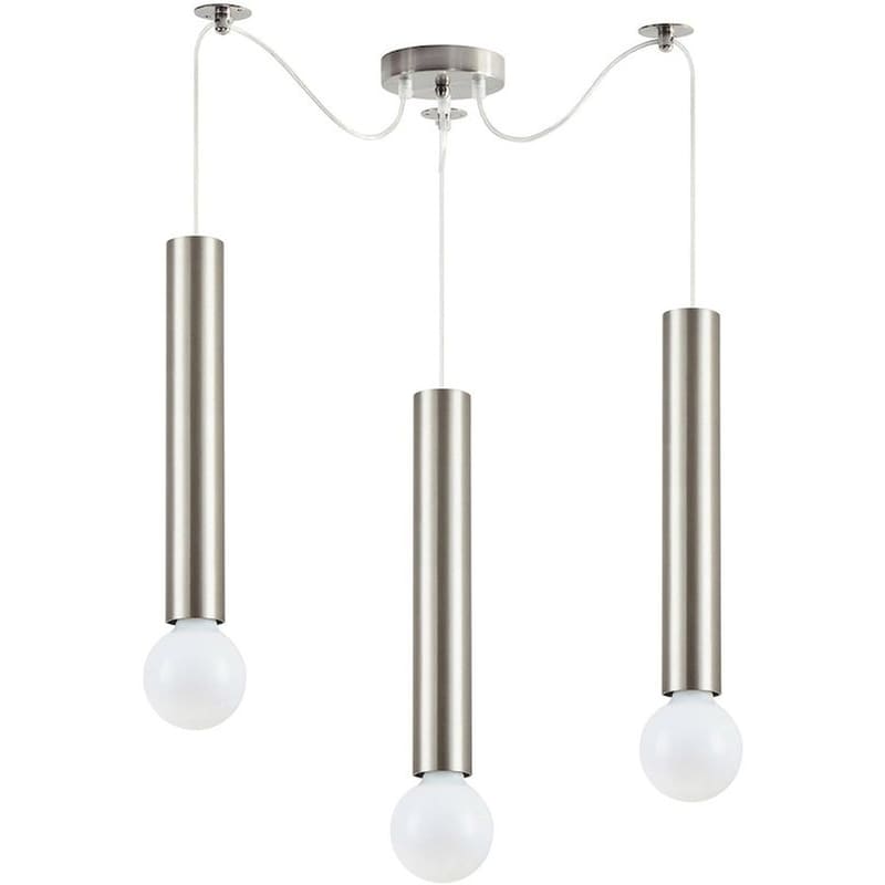 HOMELIGHTING Φωτιστικό Οροφής Τρίφωτο Homelighting Adept Tube 77-8660 Μεταλλικό - Ασημί