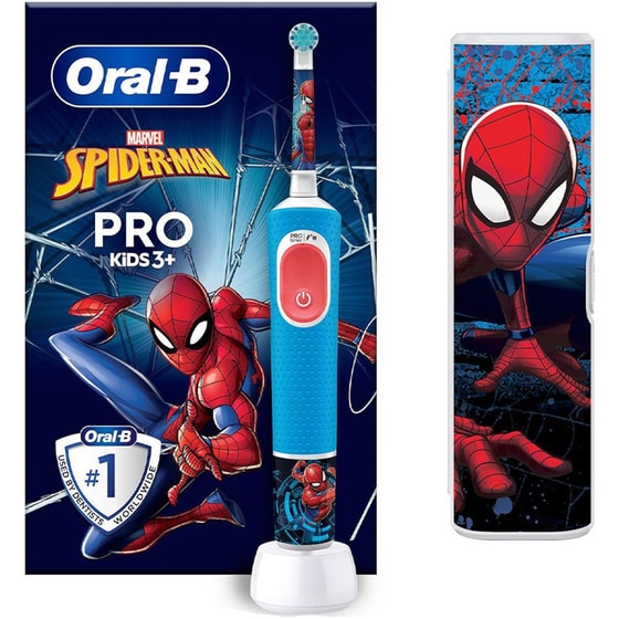 Ηλεκτρική Οδοντόβουρτσα Oral-B Pro Kids Spiderman για Παιδιά 3+ Μπλέ image 1