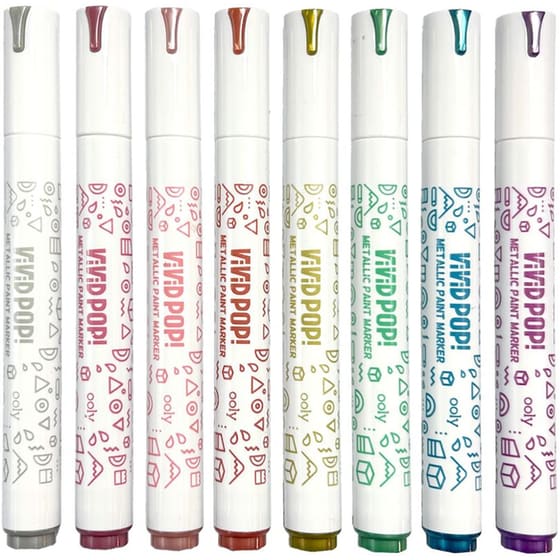 Μαρκαδόροι Ooly Vivid Pop! Water Based Ακρυλικοί Μεταλλικοί (8 Τεμάχια) image 2