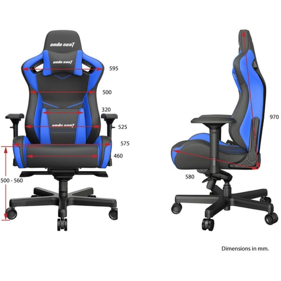 Gaming Καρέκλα Γραφείου Anda Seat από Τεχνητό Δέρμα Μπλε/Μαύρη image 5