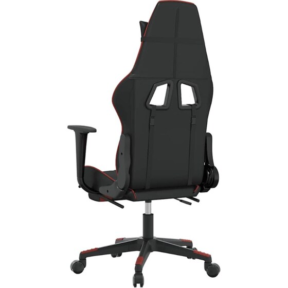 Καρέκλα Gaming VIDAXL 345523 με Υποπόδιο από Τεχνητό Δέρμα - Μαύρη image 4