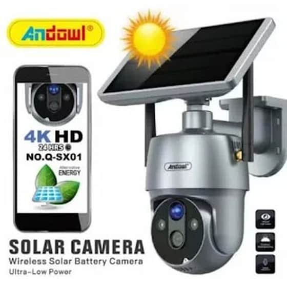 Ασύρματη IP Camera Andowl Q-SX01 Dome 4K SIM 5G + WiFi Solar Panel 1080p Ασύρματη με Infrared 360° image 1