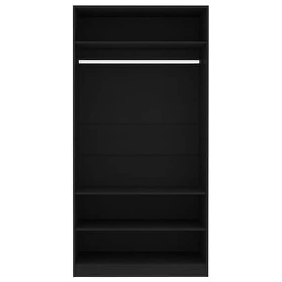 Μονόφυλλη Ντουλάπα Vidaxl από Μοριοσανίδα 100x50x200cm - Μαύρο image 2