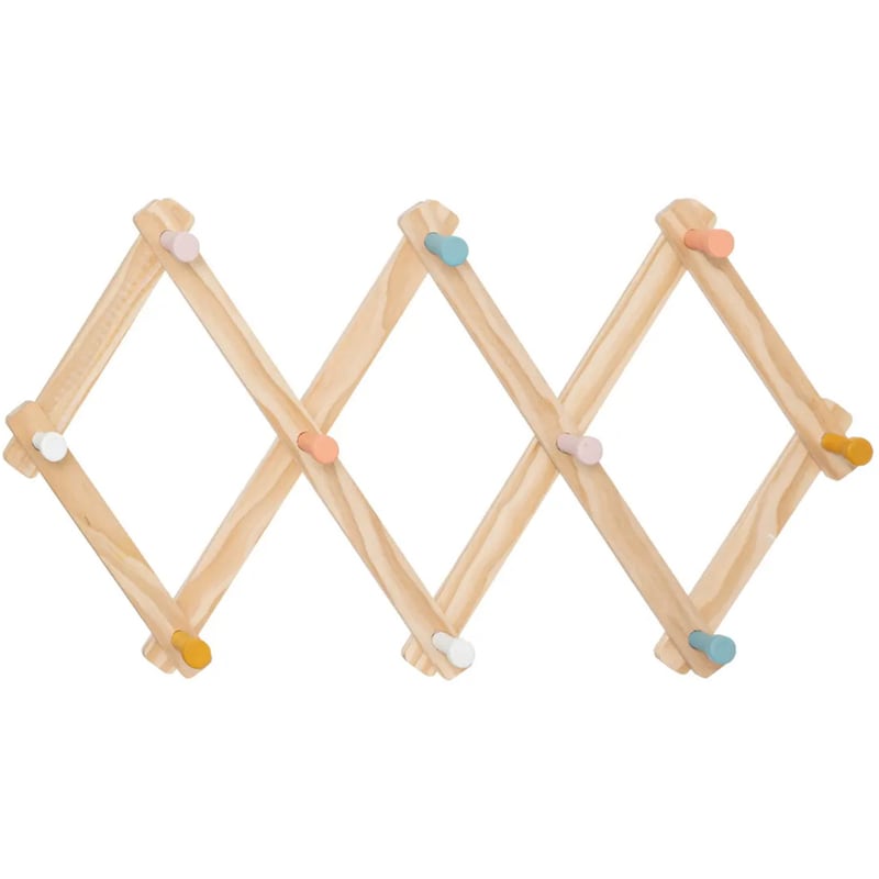 Κρεμάστρα Τοίχου Παιδική Atmosphera 10 Θέσεων Accordeon 195929 Ξύλινο 50x5x29 cm - Μπεζ