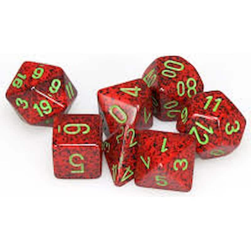 CHESSEX Chessex Speckled Strawberry Polyhedral 7-dice Set
