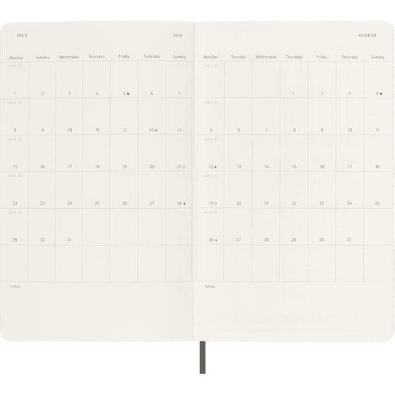 Ημερολόγιο Εβδομαδιαίο Moleskine 2024 12Μ L Black Μαλακό image 3
