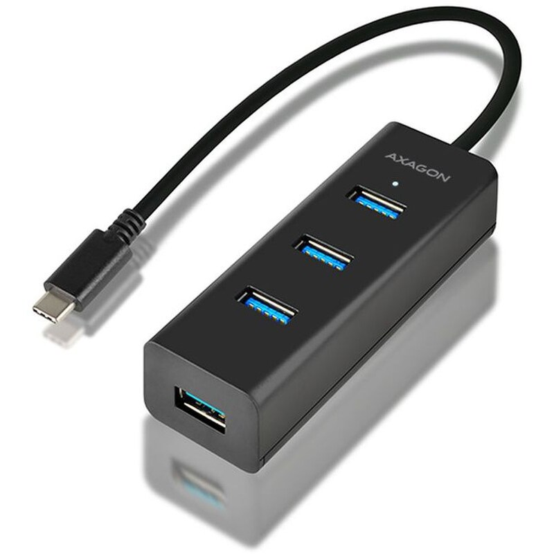 Axagon HUE-S2C USB Hub 4 σε 1 USB-C - Μαύρο