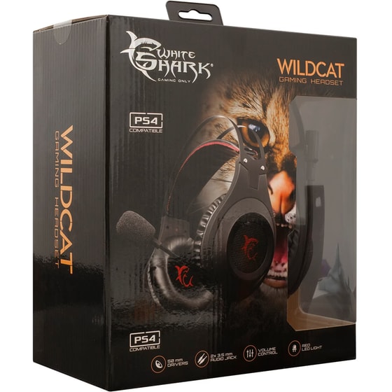 White Shark Wildcat Gaming Ενσύρματα Ακουστικά 3.5mm με LED Φωτισμό - Μαύρα image 7