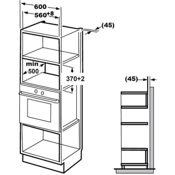 DAVOLINE MCBD 920 BL 20 Lt Μαύρο με Grill Εντοιχιζόμενος Φούρνος Μικροκυμάτων image 1