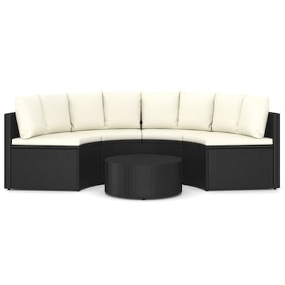 Σετ Σαλόνι Κήπου Vidaxl από Συνθετικό Ρατάν με Μαξιλάρια 5 Τμχ - Λευκό image 2