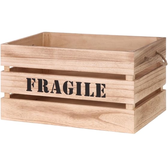 Σετ Διακοσμητικά Τελάρα Home Deco Factory  2τμχ "Fragile" Ξύλινα - Καφέ image 5