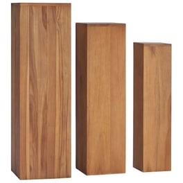 Vidaxl Σετ Ανθοστήλες 3 Τεμαχίων Από Μασίφ Ξύλο Teak