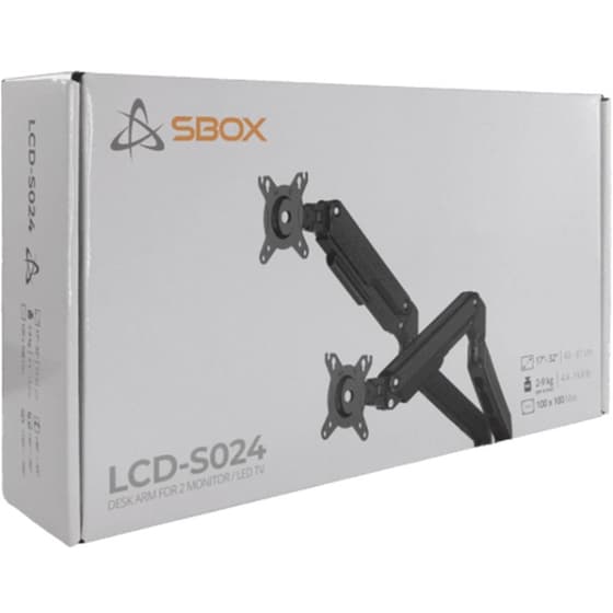 Βάση Οθόνης Επιτοίχια SBOX LCD-S024-3 με Πλήρη Κίνηση για Οθόνες 17"-32" έως 9Kg image 4