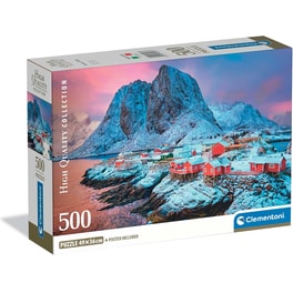 Παζλ Clementoni High Quality Collection Νορβηγικό Χωριό - Compact Box (500 Κομμάτια)
