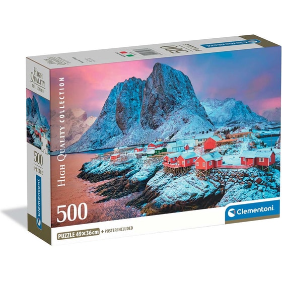 Παζλ Clementoni High Quality Collection Νορβηγικό Χωριό - Compact Box (500 Κομμάτια) image 0