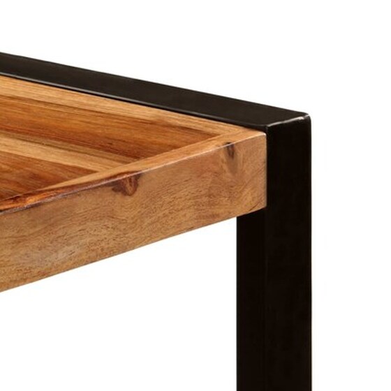Τραπεζαρία Vidaxl από Μασίφ Ξύλο Sheesham 180x90x75 cm - Μαύρο/Καφέ image 3