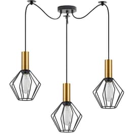 Φωτιστικό Οροφής Τρίφωτο Homelighting 77-8619 Μεταλλικό - Μαύρο/Χρυσό