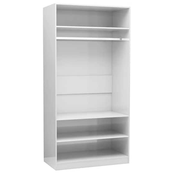 Vidaxl Ντουλάπα Γυαλιστερό Λευκό 100 X 50 X 200 Εκ. Από Μοριοσανίδα image 2