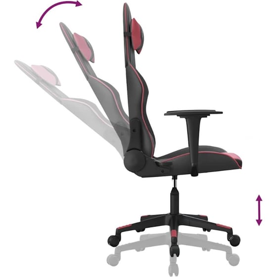 Καρέκλα Gaming VIDAXL 345452 με Ρυθμιζόμενα Μπράτσα από Τεχνητό Δέρμα - Μαύρο / Κόκκινο image 3
