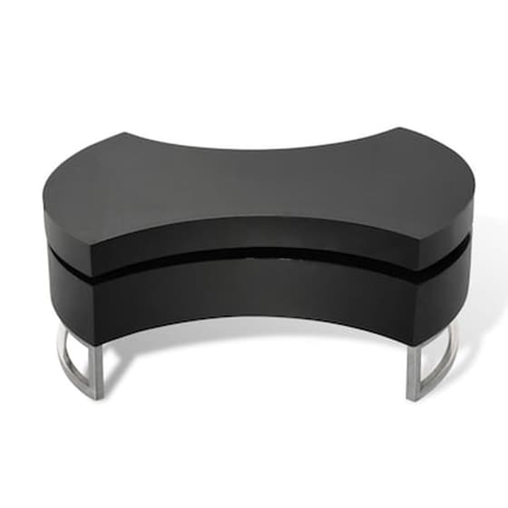 Τραπεζάκι Σαλονιού VidaXL Πολυμορφικό από MDF 80x32.5cm - Μαύρο image 5