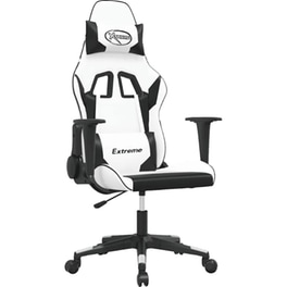Καρέκλα Gaming VIDAXL 345455 με Ρυθμιζόμενα Μπράτσα από Τεχνητό Δέρμα - Λευκό / Μαύρο