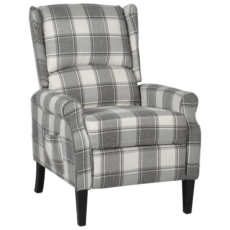 Πολυθρόνα VidaXL Ανακλινόμενη από Ύφασμα - Λευκή/Γκρι VIDAXL