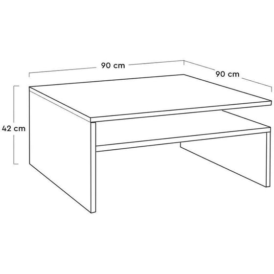 Τραπεζάκι Σαλονιού Spitishop από MDF 90x90x42cm - Λευκό image 5