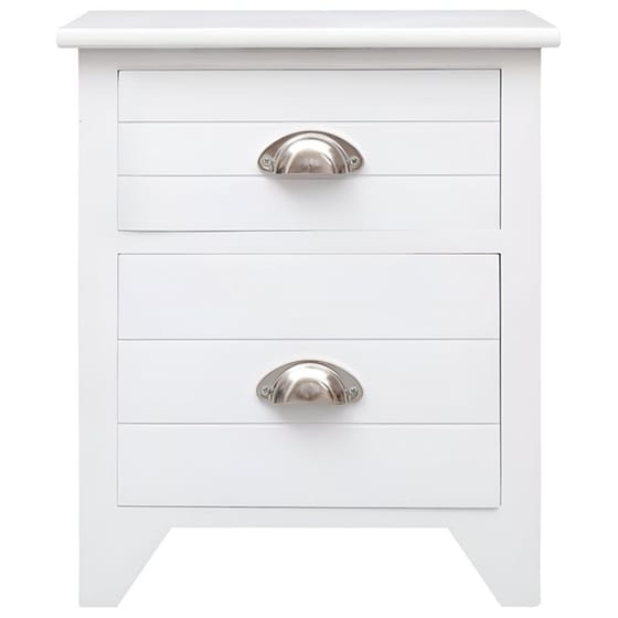 Κομοδίνο Vidaxl Από Ξύλο Παυλώνιας 2τμχ 38x28x45 cm - Λευκό image 2